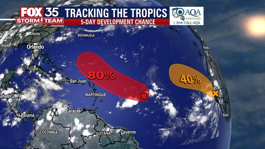 Hurricane center tracking two systems in the Atlantic