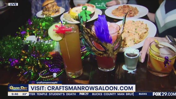 Craftsman Row Saloon transforms for Mardi Gras