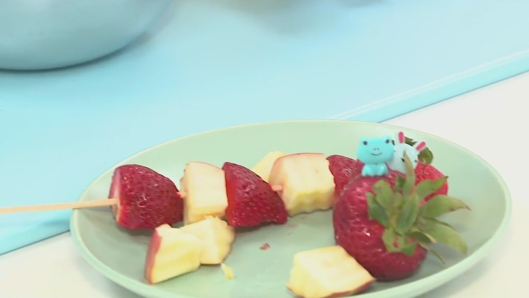 Making fruit dip at Happy Place Cooking Space