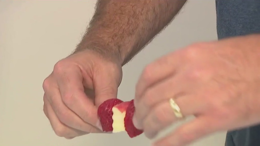 Making fruit skewers