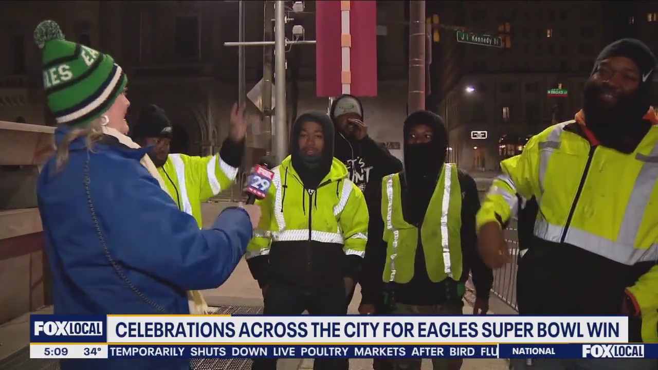 Shoutout to Philly Street Department workers post-Super Bowl win celebration
