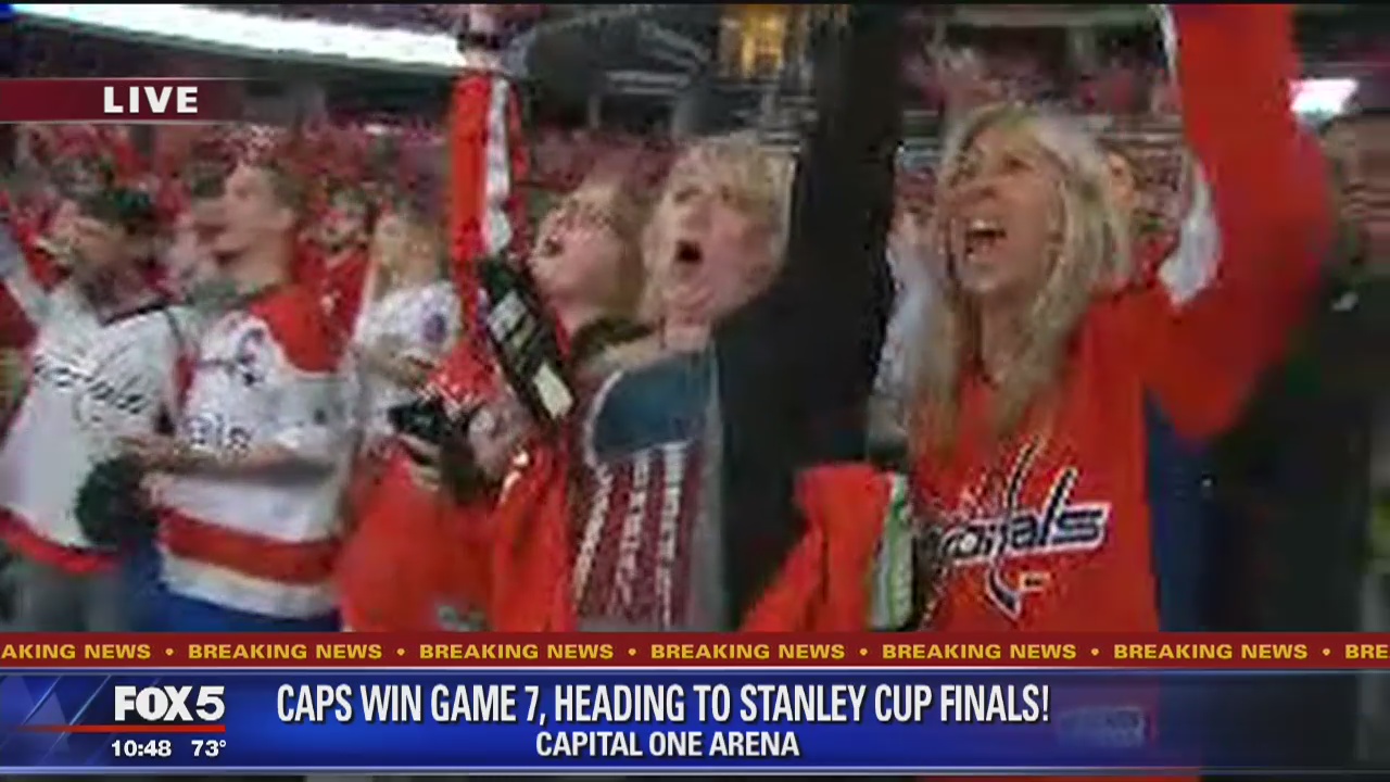 Caps fans celebrate Game 7 win over Lightning at Capital One Arena