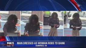 Man dresses up as woman during bank robbery in Prince William County