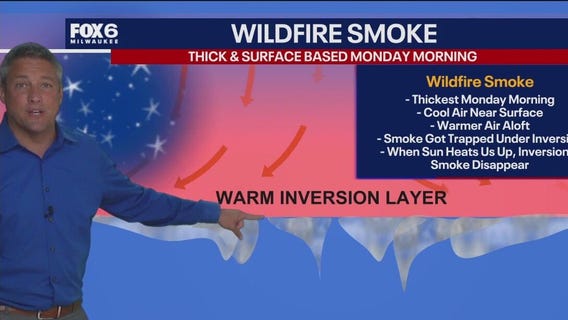 Wildfire smoke and a warm inversion layer