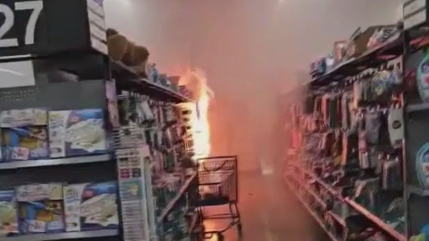 Walmart fire, 10-year-old taken into custody