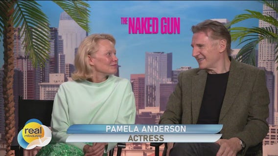 Pamela Anderson, Liam Neeson talk 'The Naked Gun'