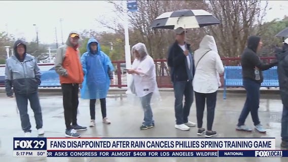 Phillies Spring training game cancelled due to rain