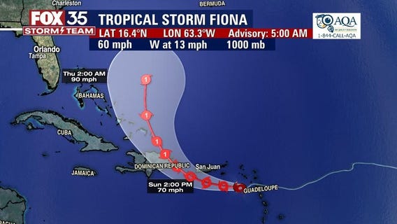 Tropical Storm Fiona gaining strength; hurricane watch issued for Puerto Rico