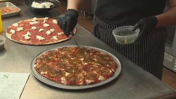 Crispy thin crust pizza