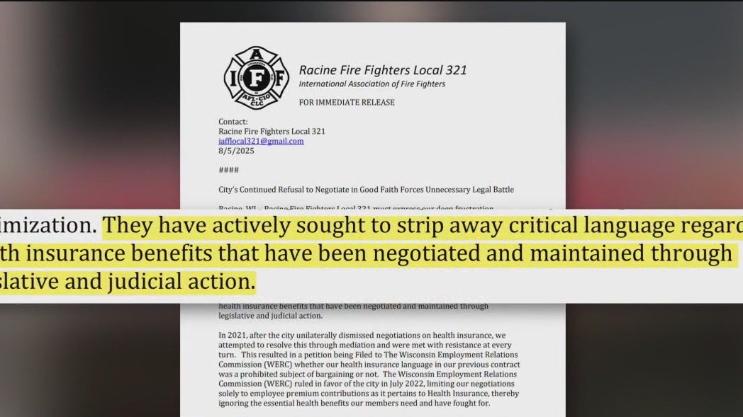 Racine firefighters, city contract dispute