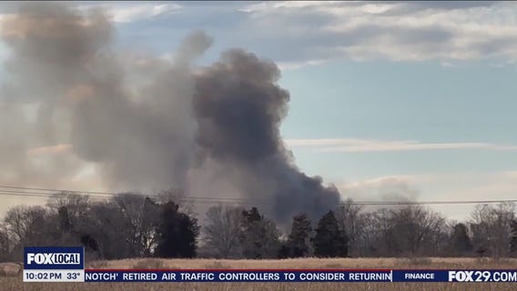 Wildfire burns in South Jersey