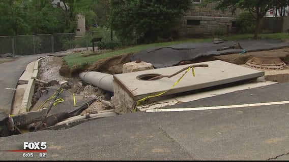 Upclose look at the damage on Ellicott City's Main Street following devastating flooding