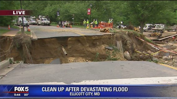 Cleanup continues in Ellicott City after major flooding