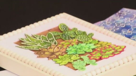 Watercolor flowers and foliage