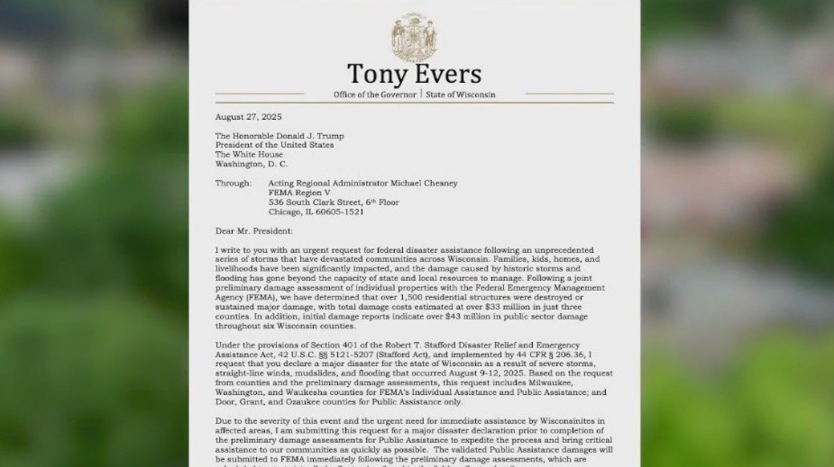 Evers requests disaster declaration
