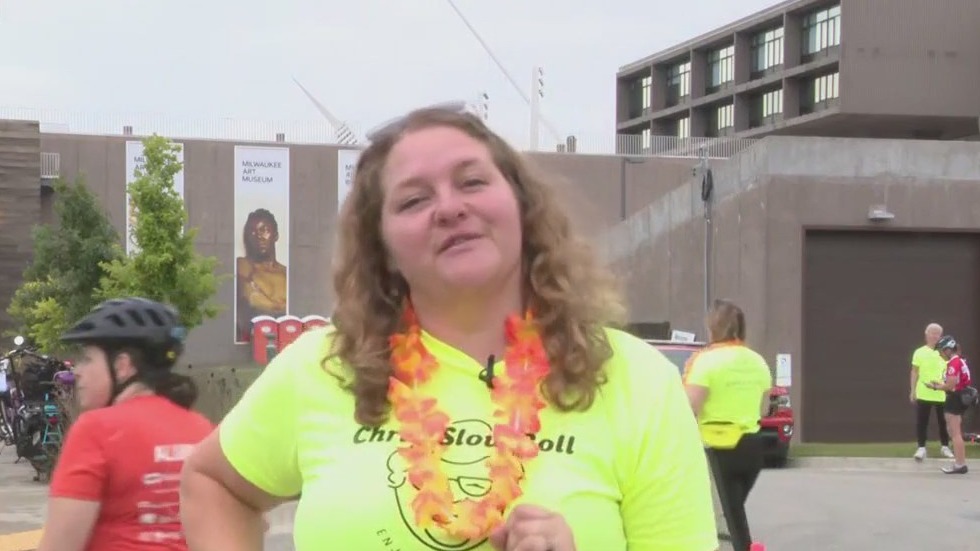 At the starting line at Chris' Slow Roll