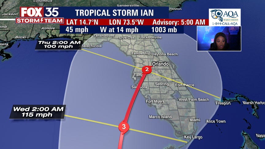 Tropical Storm Ian strengthens, projected to make landfall in Florida as a hurricane