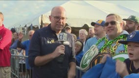 Fan excitement in the Yount Parking Lot