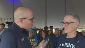 Enjoying pocket pancakes at American Family Field