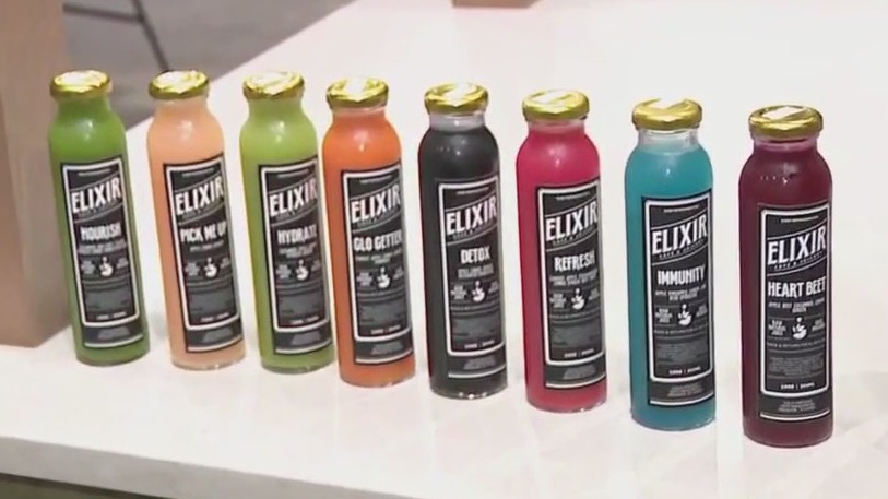 Fresh-squeezed juices at Elixir