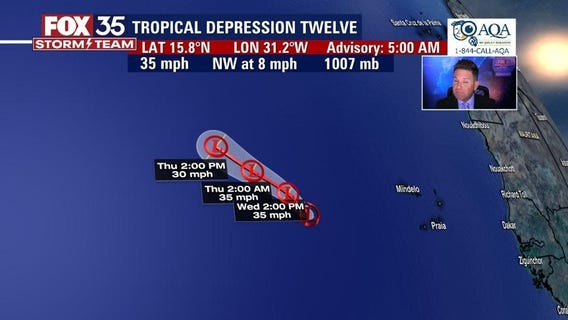 Tropical Depression 12 forms in the Atlantic; second system has high chance of development