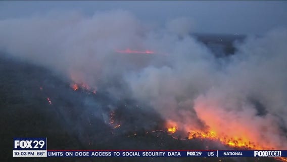 Wildfire burns out of control in South Jersey