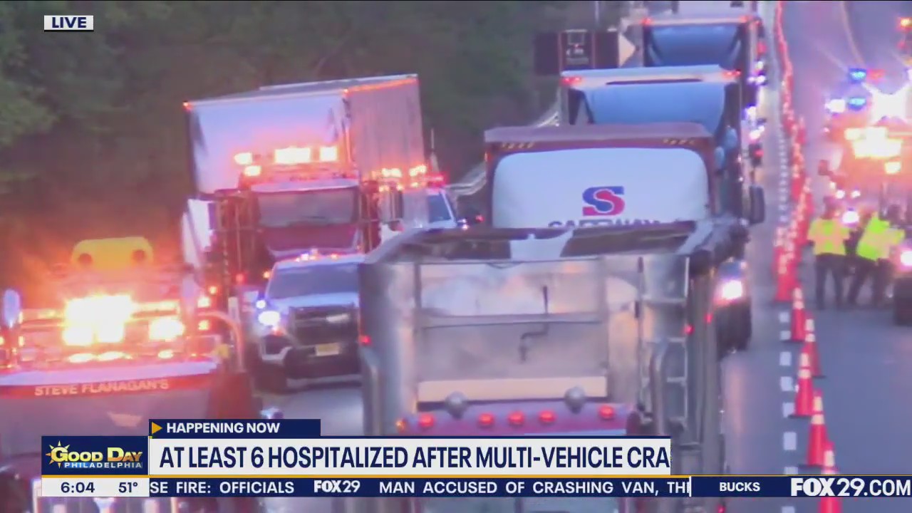 At least 6 hospitalized after fiery multi-vehicle crash on NJ Turnpike