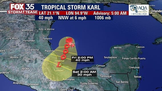 Tropical Storm Karl forms in Gulf of Mexico
