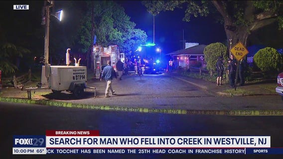 Recovery effort ongoing for man who fell into South Jersey creek