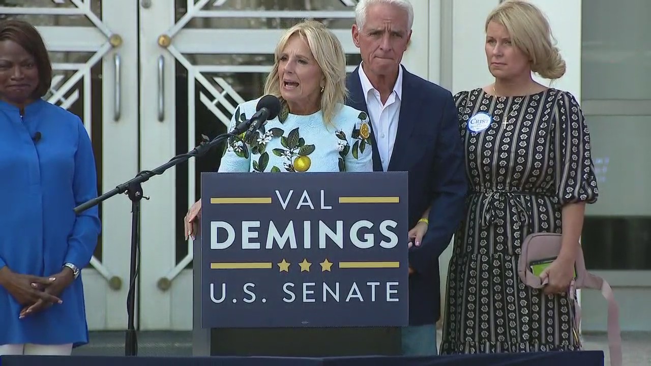 Jill Biden speaks in Downtown Orlando