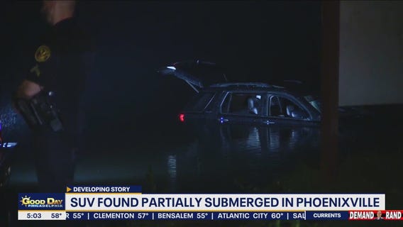 SUV found partially submerged in Phoenixville