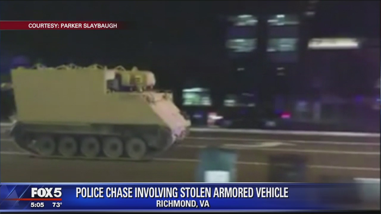 National Guard officer charged with stealing armored vehicle from base, police say