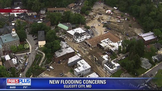 Concern continues in Ellicott City as rain continues through the flood-damaged town
