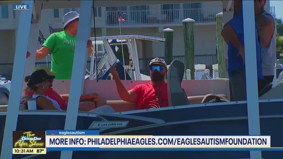 Jenn visits Eagles Autism Foundation Boat Parade