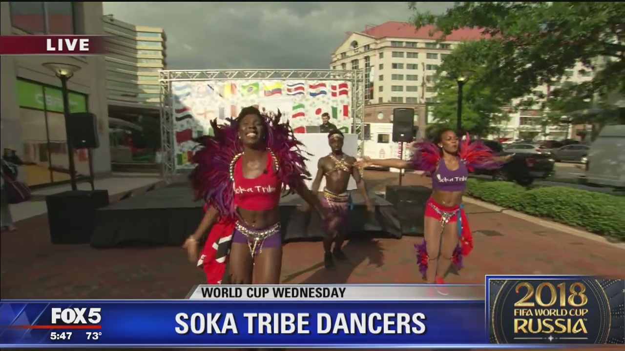 Soka Tribe dancers perform at FOX 5 World Cup Happy Hour