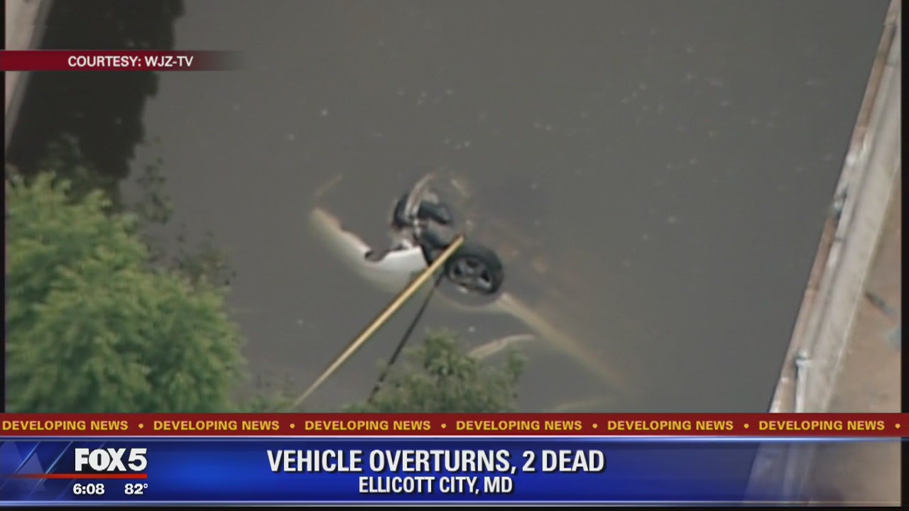 2 dead after car found overturned in Little Patuxent River in Ellicott City