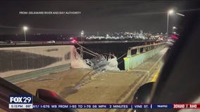 Tractor trailer cab crashes, falls off Delaware Memorial Bridge