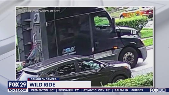 'Truckzilla' mows down street signs, power lines, damages property in Delco