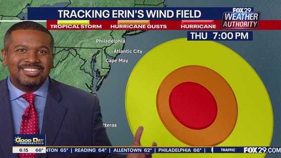 Hurricane Erin churns off East Coast; Rain, clouds expected for area Wednesday
