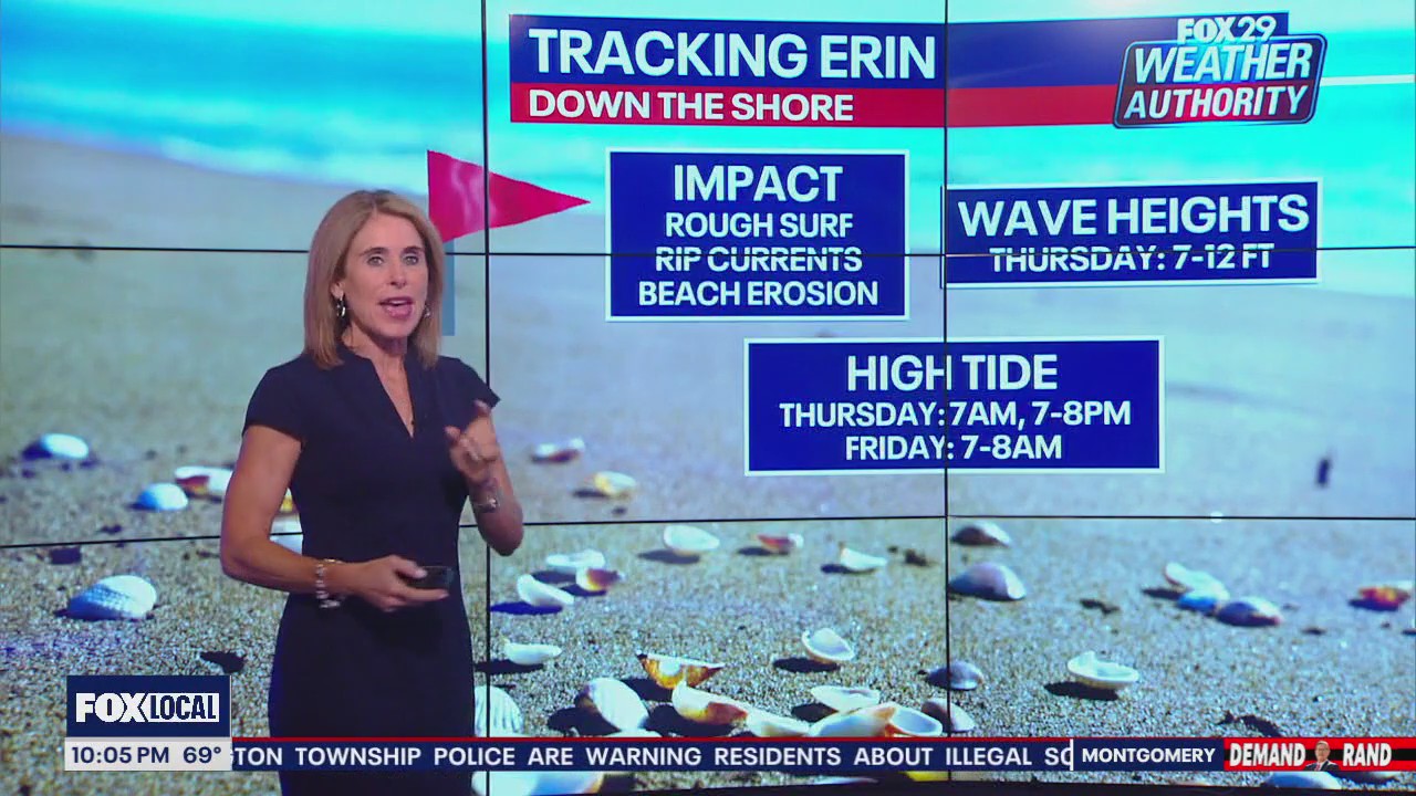 Where is Hurricane Erin ahead Thursday?