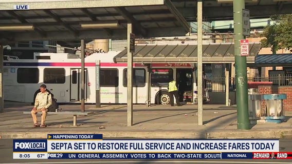 SEPTA to restore full service and increase fares on Sunday
