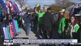 Long Line For Buckman's Tent Sale