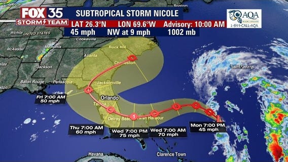 Nicole to become hurricane on approach to Florida