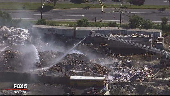 Crews monitoring Rockville recycling center after 2-alarm blaze
