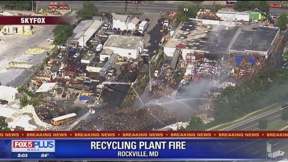 2-alarm fire at recycling center in Rockville
