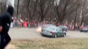 Police pursuit ends in crash along Super Bowl parade route in Kansas City