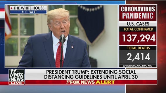 Trump: 'We will be extending our guidelines to April 30th to slow the spread'