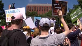 Thousands rally in Washington DC to protest "zero tolerance" at the border