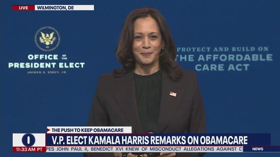 Vice President-elect Kamala Harris delivers remarks on Obamacare
