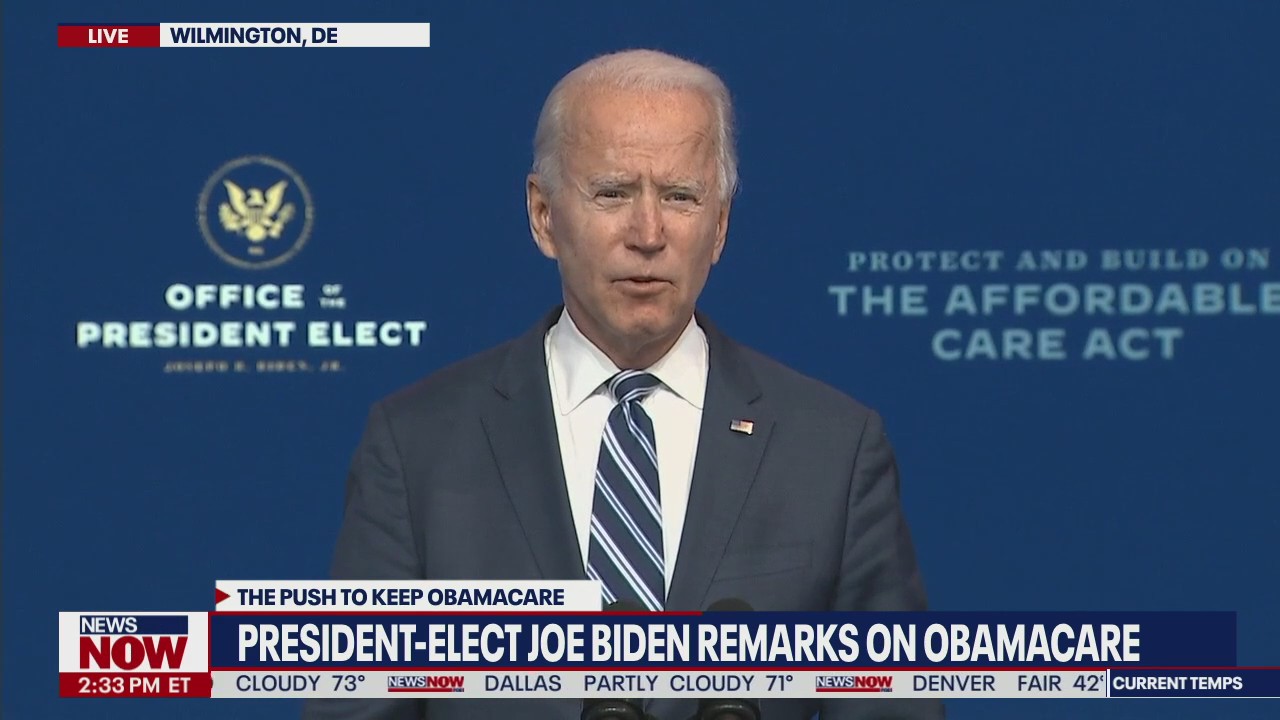 President-elect Biden defends Obamacare amid its latest challenge in Supreme Court
